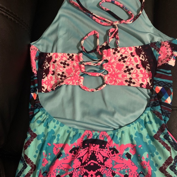 ⭐️PRICE FIRM⭐️ Pool Side Chillin Dress Aqua Maxi Dress - Picture 9 of 10